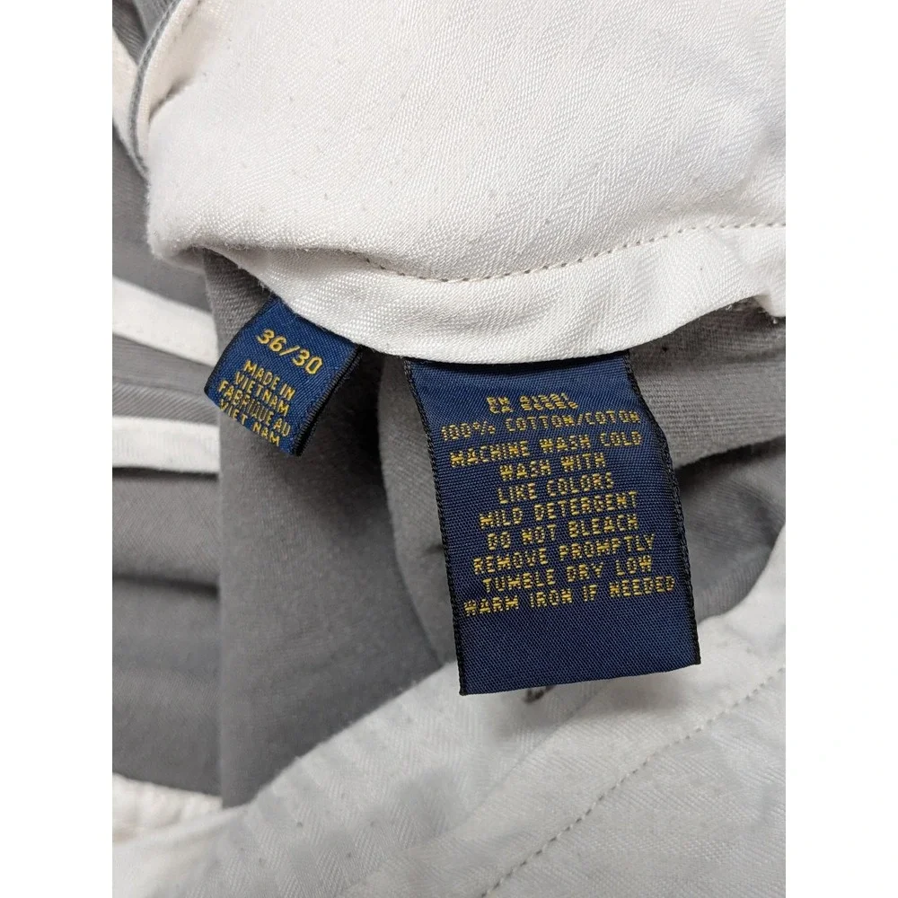 Polo Ralph Lauren Men's Gray Chino Pants 36x30 100% Cotton Office Preppy